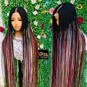 HALF CLOSURE BRAIDED WIG 45"